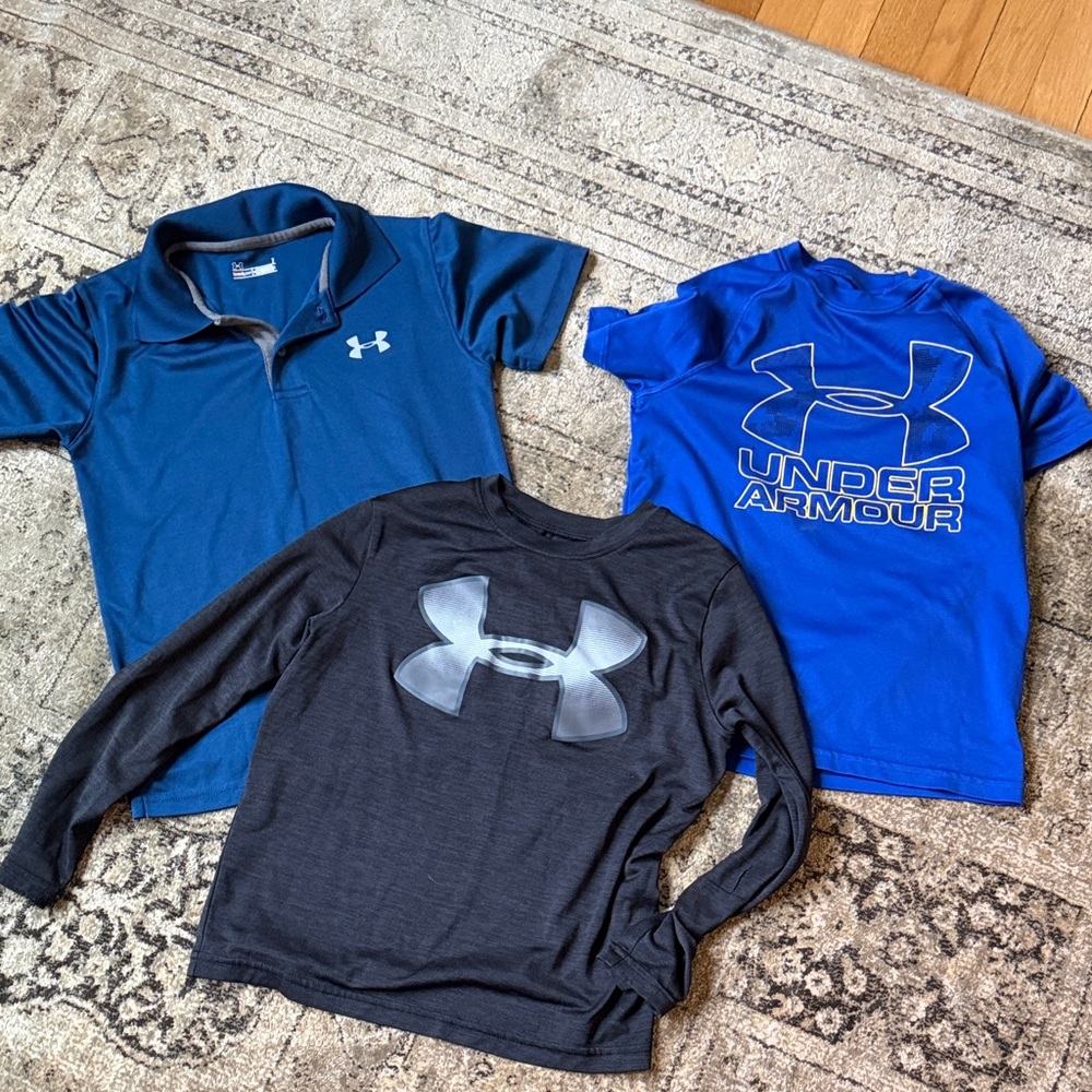 Under Armour Kids' Blue Polo and Black Long Sleeve Set